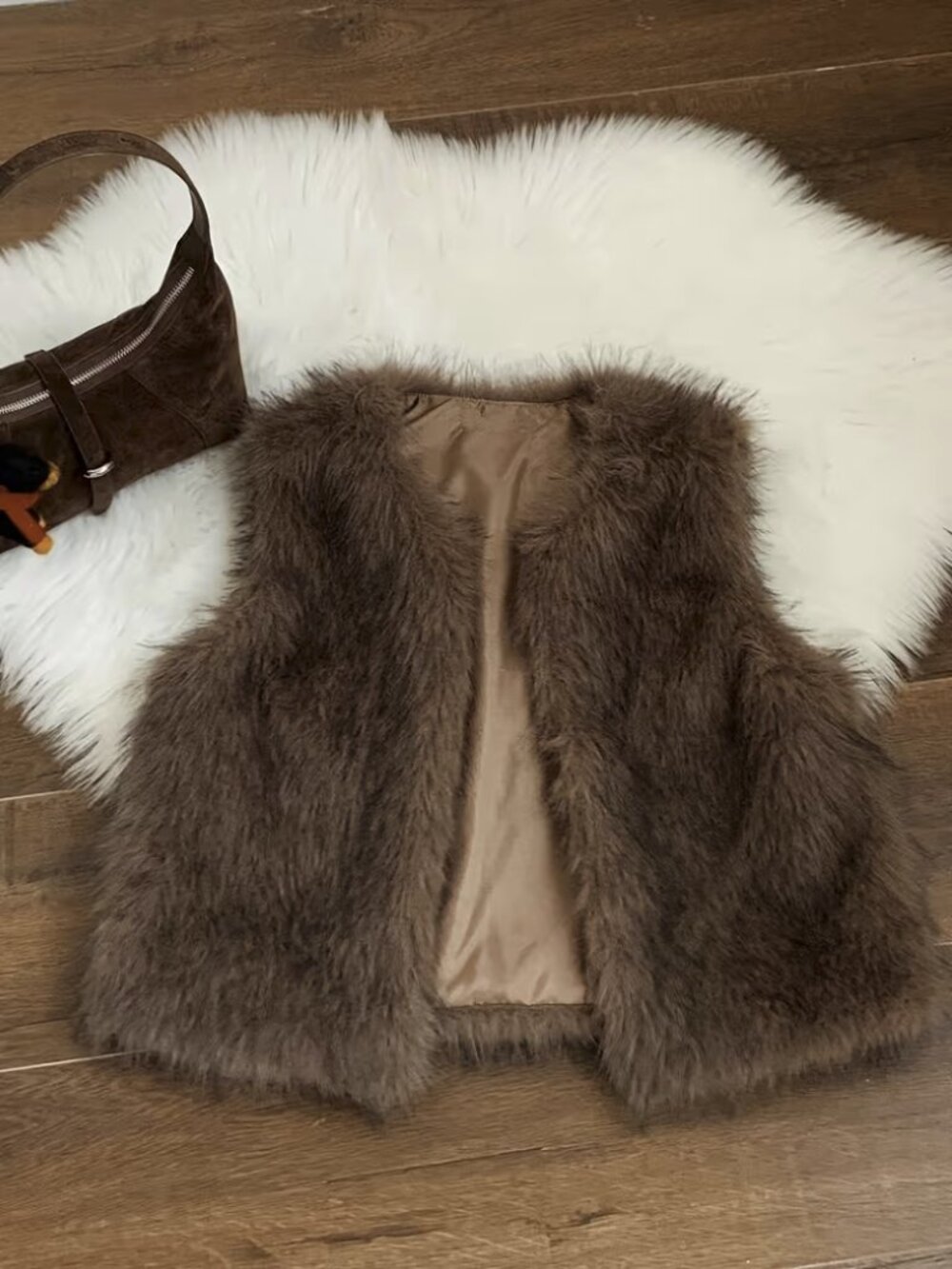 Brown Fur Vest Brand New!! Great for Fall
